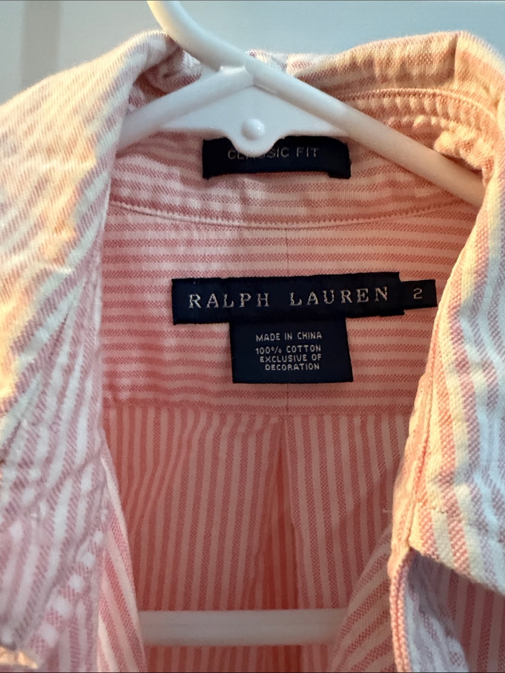 Ralph Lauren Pink and White Striped Button-Up Dress Shirt - Picture 2 of 3